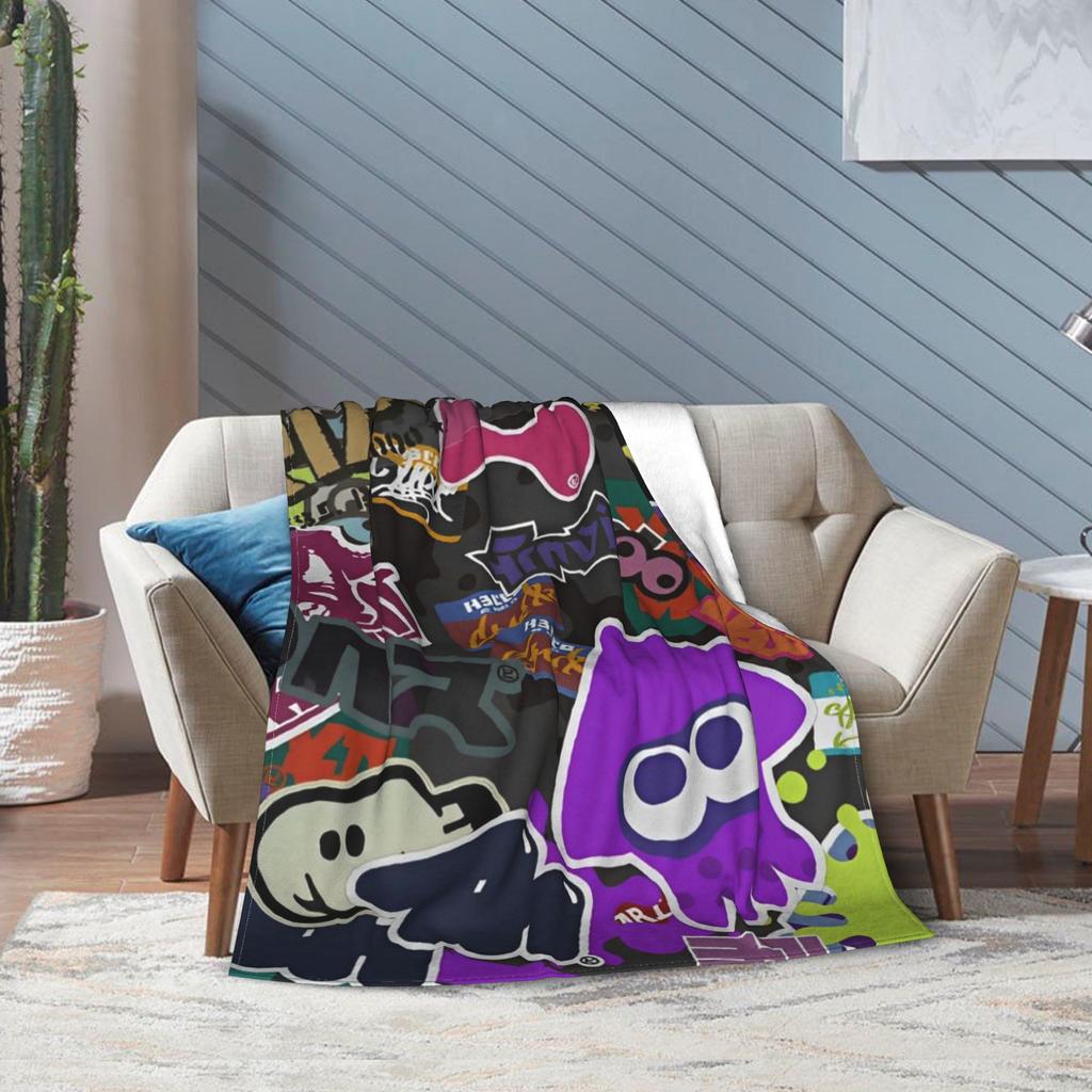 Splatoon Shoot Video Game Blanket Lightweight Warm Throw Blankets for Living Room 50x60 Inches Multiple Sizes Bedding Throws