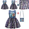 The Nightmare Before Christmas Halloween Princess Dress With Bow And Bag For Girls Age 3 To 8