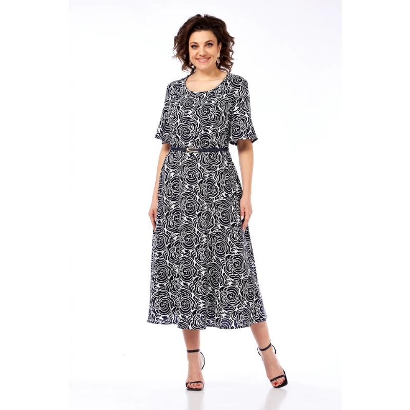 Женское платье с поясом, платье большого размера S чёрный