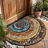 60*90cm Retro Pebble Semi-Circular Floor Mat, Diatom Mud Floor Mat, Entrance Foyer Carpet, Dirt-Resistant And Easy-To-Maintain Floor Mat
