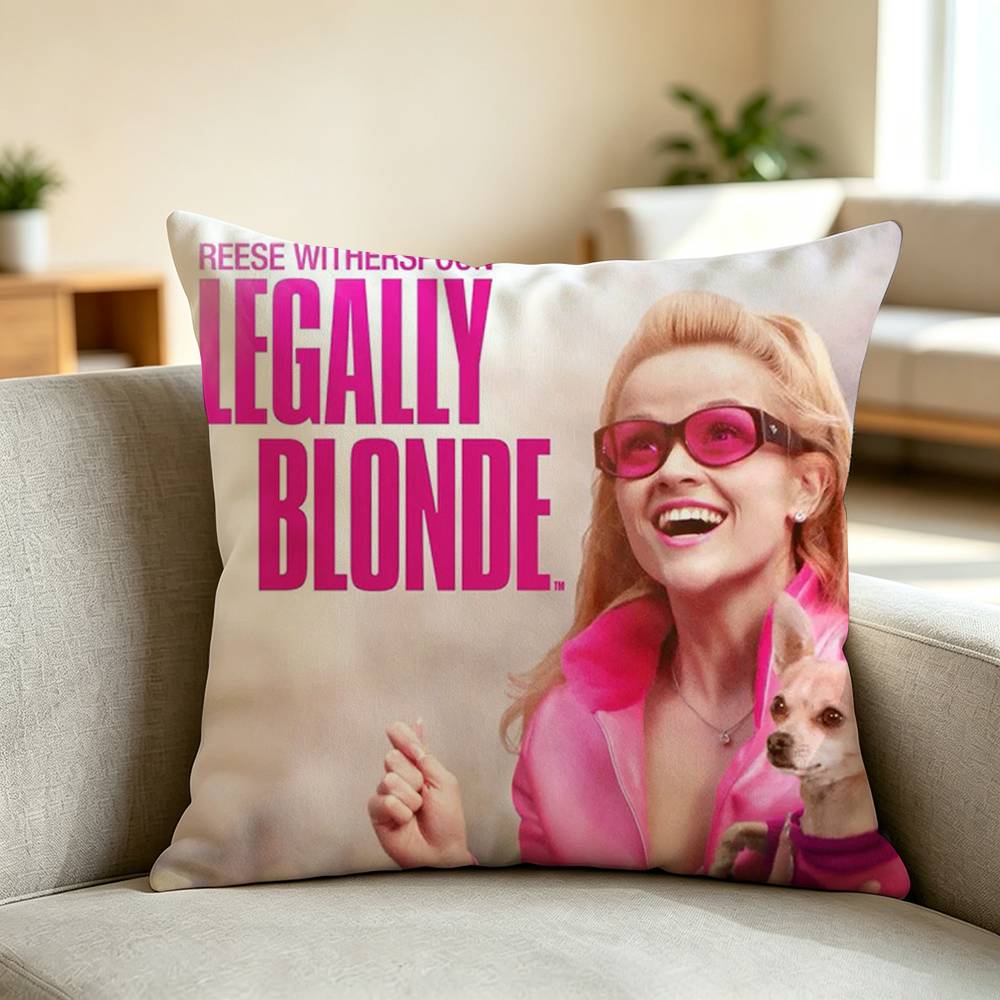 M-Movie Legally Blonde Elle Square Double-Sided printed Pillow Case Bedroom Bedside Pillow Sofa Cushion Cover