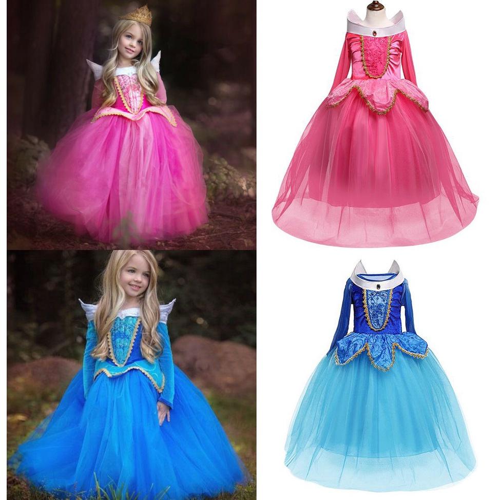 Elegant Girls Sleeping Beauty Princess Aurora Dress With Exquisite Workmanship