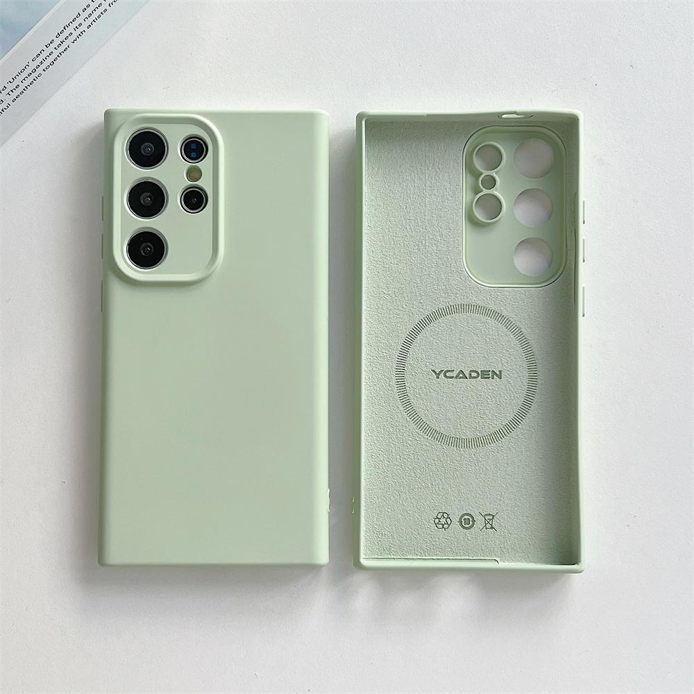 Voor Draadloos Opladen Vloeibare Siliconen Telefoonhoesje voor Samsung S26 S2 Ultra S24 S23 S22 Plus Magnetisch Schokbestendig Zacht Hoesje