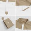 Men Mandarin Collar Long Sleeve Robe Contrast Color Buttons Half Placket Pockets Loose Fit Traditional Robe