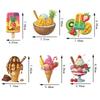 6Pcs 2D/Flat DIY Diamond Painting Fridge Magnets Crystal Sparkling Diamond Magnets Set for Refrigerator Mailbox Decor