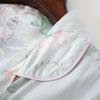 Pigiama da donna in stile giapponese, nuovo, primaverile ed estivo, in cotone e seta, con pantaloni a maniche lunghe, completo con stampa floreale, completo da casa