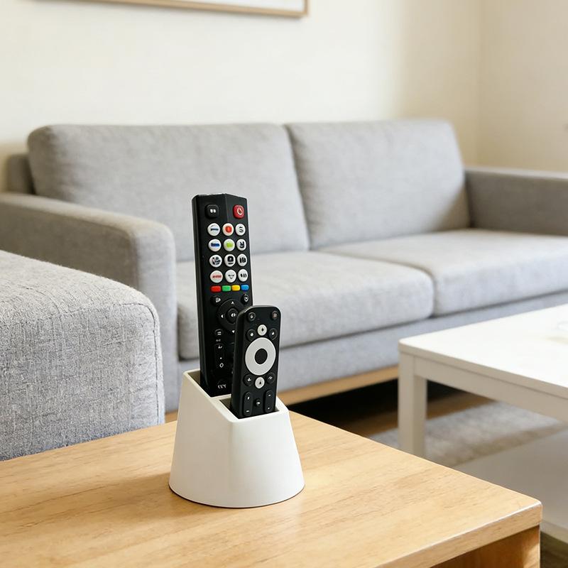 Dual Compartment Remote Control Holder,Desktop Tv Remote Organizer Storage Box For Living Room,Office & Desk