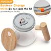 400ml Electric Self-Stirring Mug - High Borosilicate Glass Mixing Cup with Wooden Handle for Coffee, Milk, Protein Powder - Ideal for Home, Office