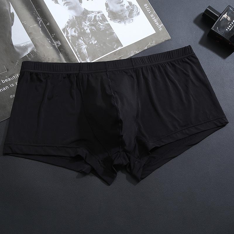 Men's Underwear Ice Silk Flat Angle Pants Transparent Sexy Low Waist Ice Silk Ultra-thin Men's Underwear
