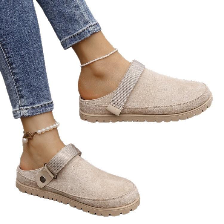 European and American foreign trade thick-soled bag head rear strap Boken shoes women's large size 2025 autumn new casual bag head two wearing sl