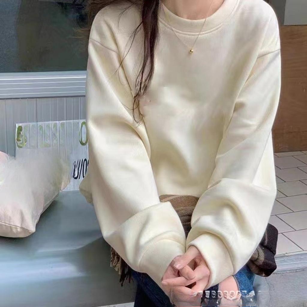 Men's and Women's Round Neck Hoodie Autumn and Winter New Item Japanese and Korean Lazy Loose Women's Top Comfortable Casual Student Hoodie