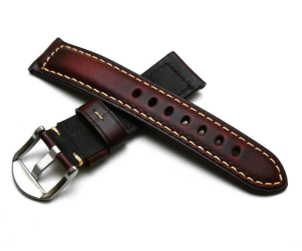 Cinturino In Vera Pelle Per Orologio Bremont, Misure 18-22 Mm, Colori Nero, Marrone Scuro, Blu