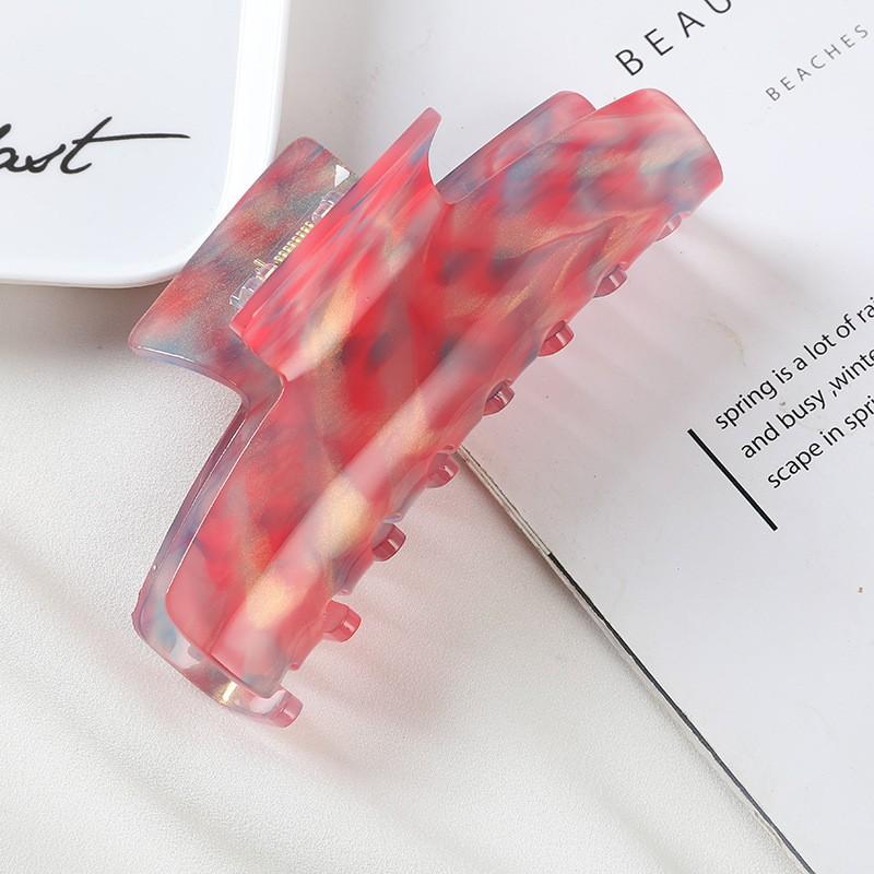 Women Hair Accessories Fashion Large Size Rectangle Acetate Hair Claws Colourful Marbling Ponytail Acetic Claw Clips For Girls