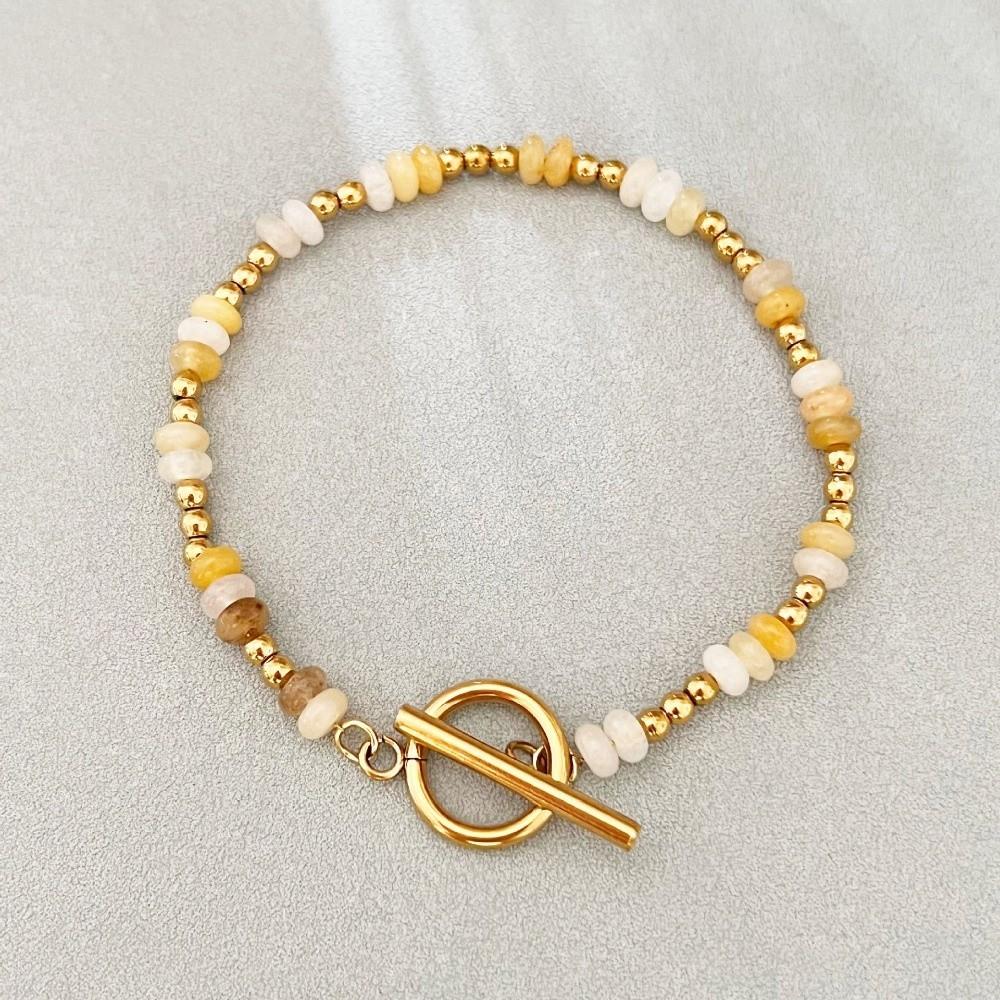 

Handmade Spacer Beads Bracelet Adjustable OT Ring-clasps Bracelet Gift Style J