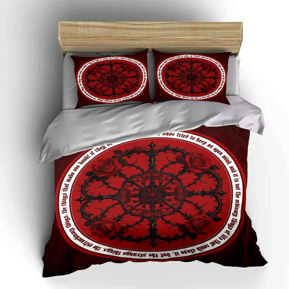 Rose Thorn Gothic Decor Set Soft Comfortable Duvet Cover Bedding Set Included 1*Duvet Cover & 2*Pillowcases, Gift