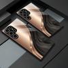 Black gold curved tempered glass phone case suitable for Samsung Galaxy S26 S25 S24 S23 S22 S21 S20 FE/Ultra/Plus anti drop