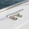 Boat Dock Cleat Hardware In Stainless Steel with Countersunk Bolt-Down Base for Rope Tie-Off & Mooring Lines
