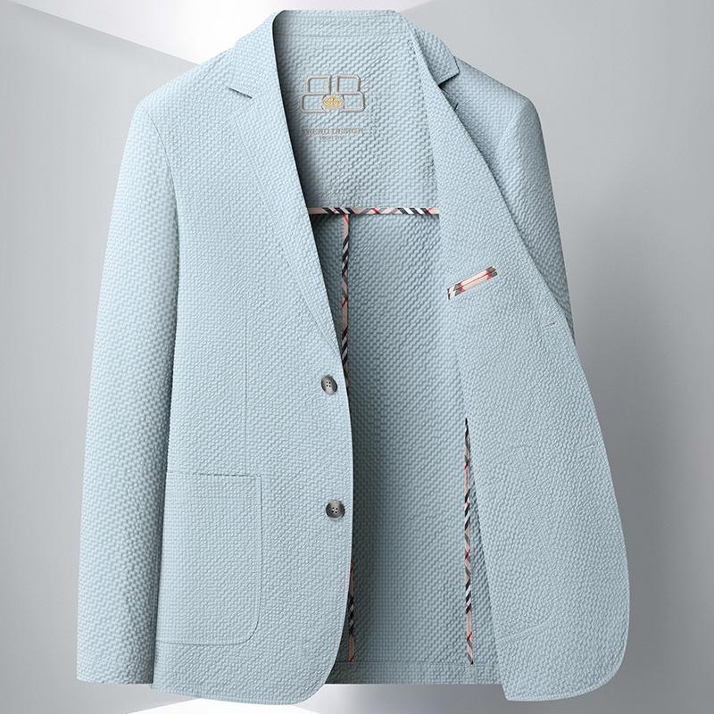 Весенне-летний однослойный эластичный костюм из сирсакера — фото 3