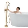 High Flow Freestanding Tub Filler with Hand Sprayer High Flow Rate Floor Mount Tub Filler 360° Rotating 2 Modes for Bath Spouts