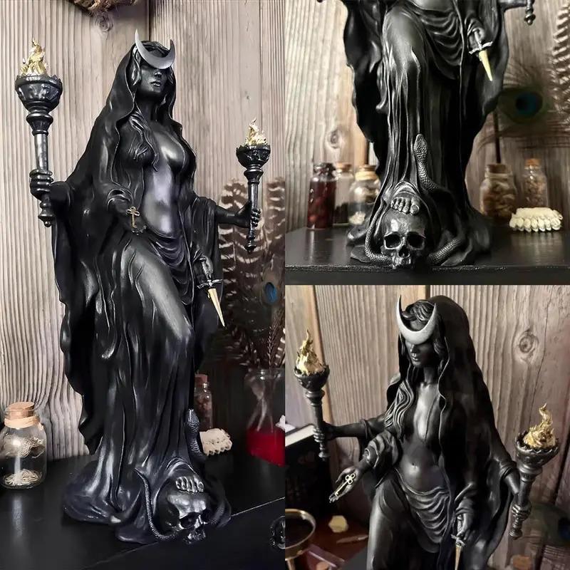Hekate Niktipolos, The Witch of The Night, Witch of The Night Figurine, Dark Goddess Hecate Altar Sculpture, Pagan Home Decor