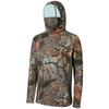 Men Forest Leaf Camo Anti‑UV Fishing Hoodie With Face Mask UPF50+ Quick Dry Breathable Long Sleeve Fishing Hunting Clothing