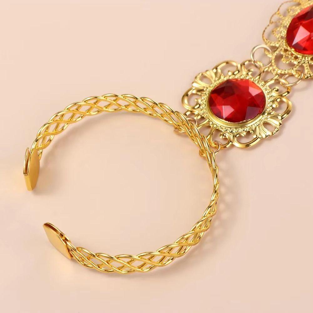 1 Paar Antikstil Indischer Tanz Fingerspitze Goldfarbe Bauchtanz Armband Hochzeit
