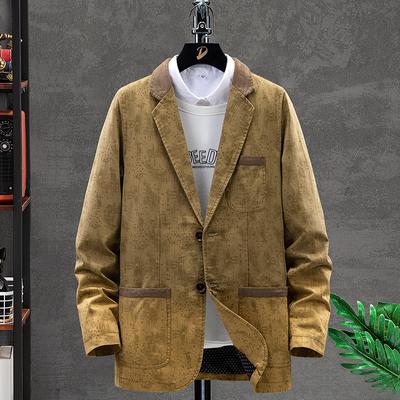 Pánský ležérní oblek Manšestr Pánská móda Korejská bunda Jarní a podzimní Trendy bunda Top Pánský oblek