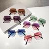 Fashion Shading Sunglasses Women Rimless UV400 Vintage Ladies Stylish Design Oversized Square Ocean Lens Sunglasses for Women