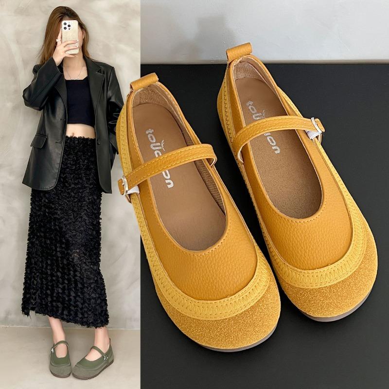 Fashion Single Shoes 2025 Spring and Autumn New Soft Sole Slip-on Slip-on Shoes Color Block Flat Sole Women