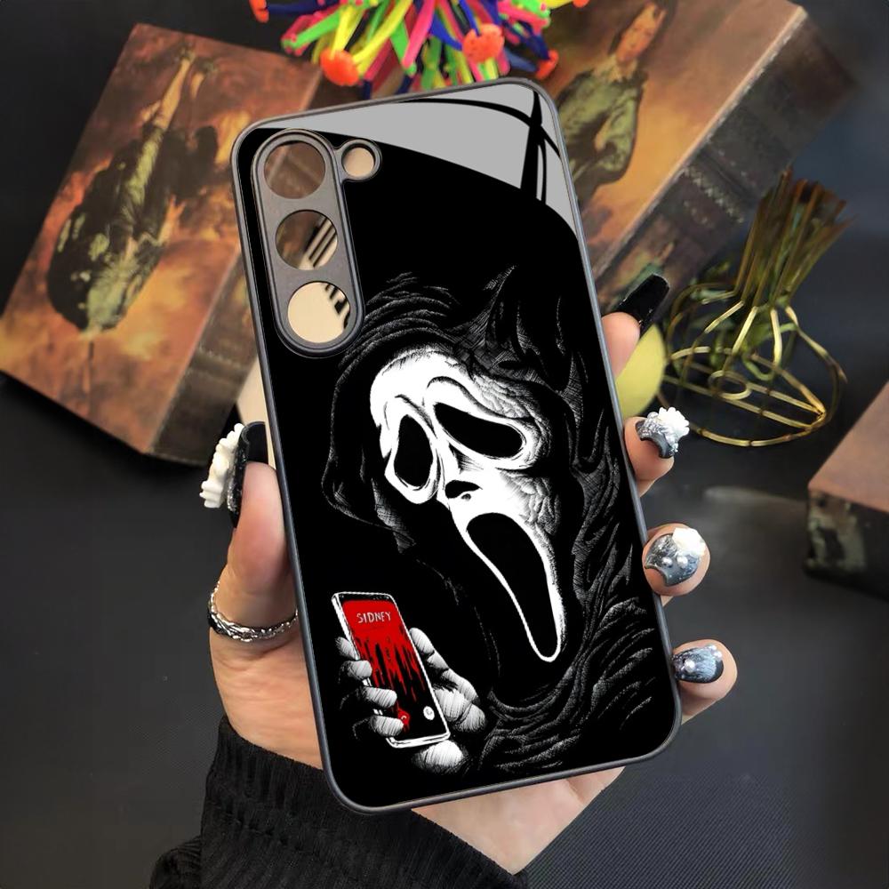 

Ghostface Horror Scream Phone Case For Samsung Galaxy S25 S24 S23 S22 S20 S21 Note20 Ultra Plus Fe Colored Silver Cover Samsung S25 Ultra