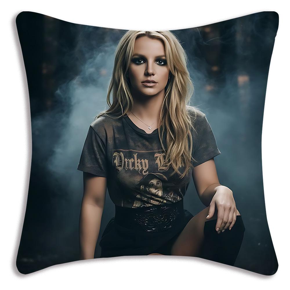 Star d-De Britneys-Spears Singer Pillow Covers Cartoon Sofa Decorative Home Double-sided Printing Short Plush Cute Cushion Cover