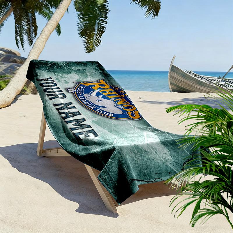 Leeds Rhinos Print Beach Towel, Large Soft Quick Dry Towel for Beach Camping Swimming
