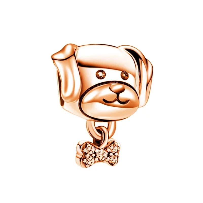 Fashion Cartoon Animal Cat Dog Bear Pig Duck Bead Charm Fits Charm Bracelets & Necklace Diy Jewelry for Women
