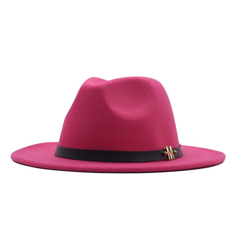 eBay European and American fashion autumn and winter new M belt woolen top hat men's and women's jazz hat