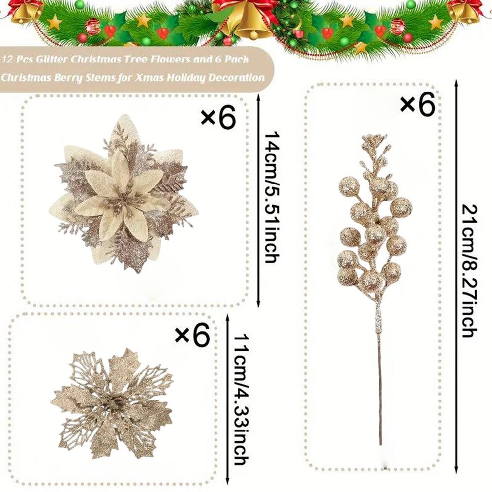 Christmas Flowers Artificial Festive Decoration Christmas Decoration Branches For Interior Designers Apartment Wreaths Garlands