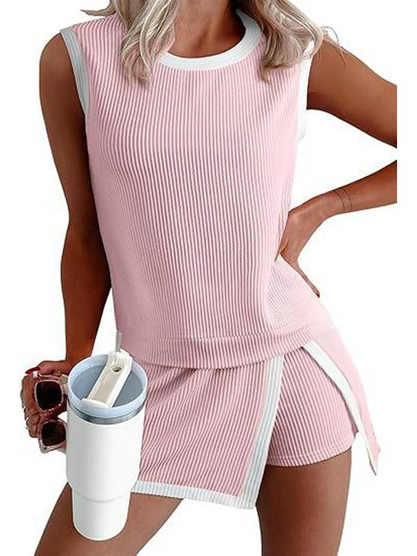Women's Casual Round Neck Loose T-shirt and Elastic Waist Pants Skirt Set 2026