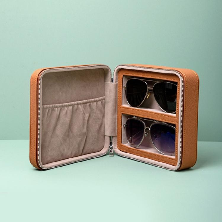 Versatile Sturdy Leather Watch and Eyewear Storage Case with See Through Clear Top for Easy Viewing Home Accessory