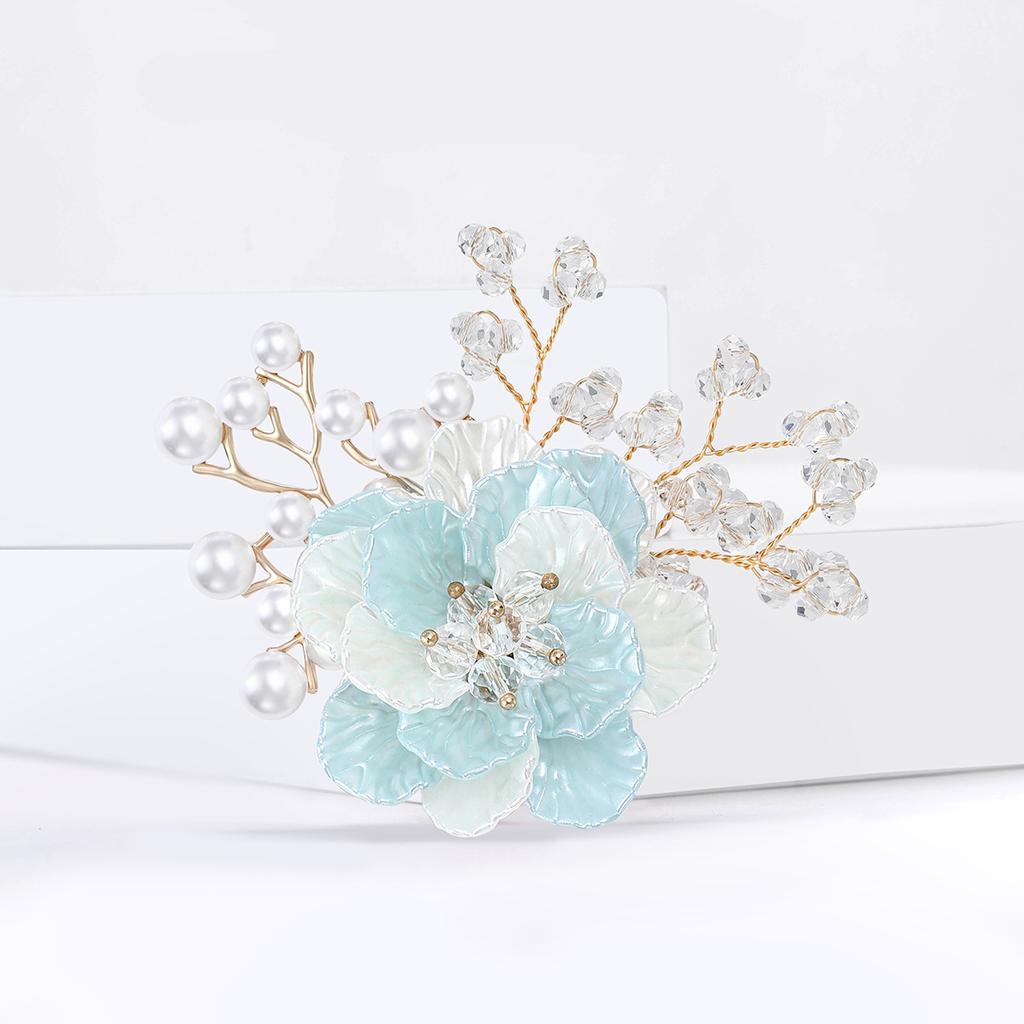 Simulation Pearl Enamel Flower Brooch for Women Unisex Plant Pins Party Accessories Gifts Friends Decoration