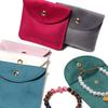 2PCS High Quality Snap Button Packing Bag Jewelry Velvet Bags Soft Portable Ring Earring Necklace Bracelet Storage Bag Wholesale