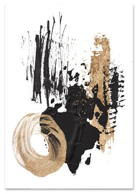 Plakat abstrakcja czarny złoty