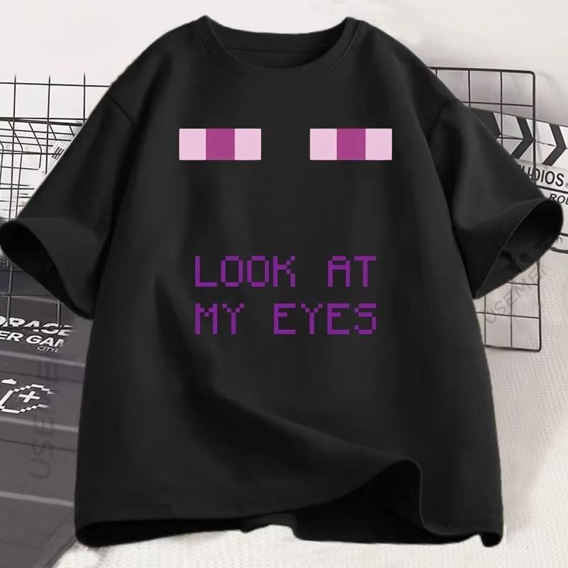 Enderman Eyes Game T-shirts Funny Design Women Short Sleeve T Shirt Casual Round Neck Loose Graphic Tees Clothes
