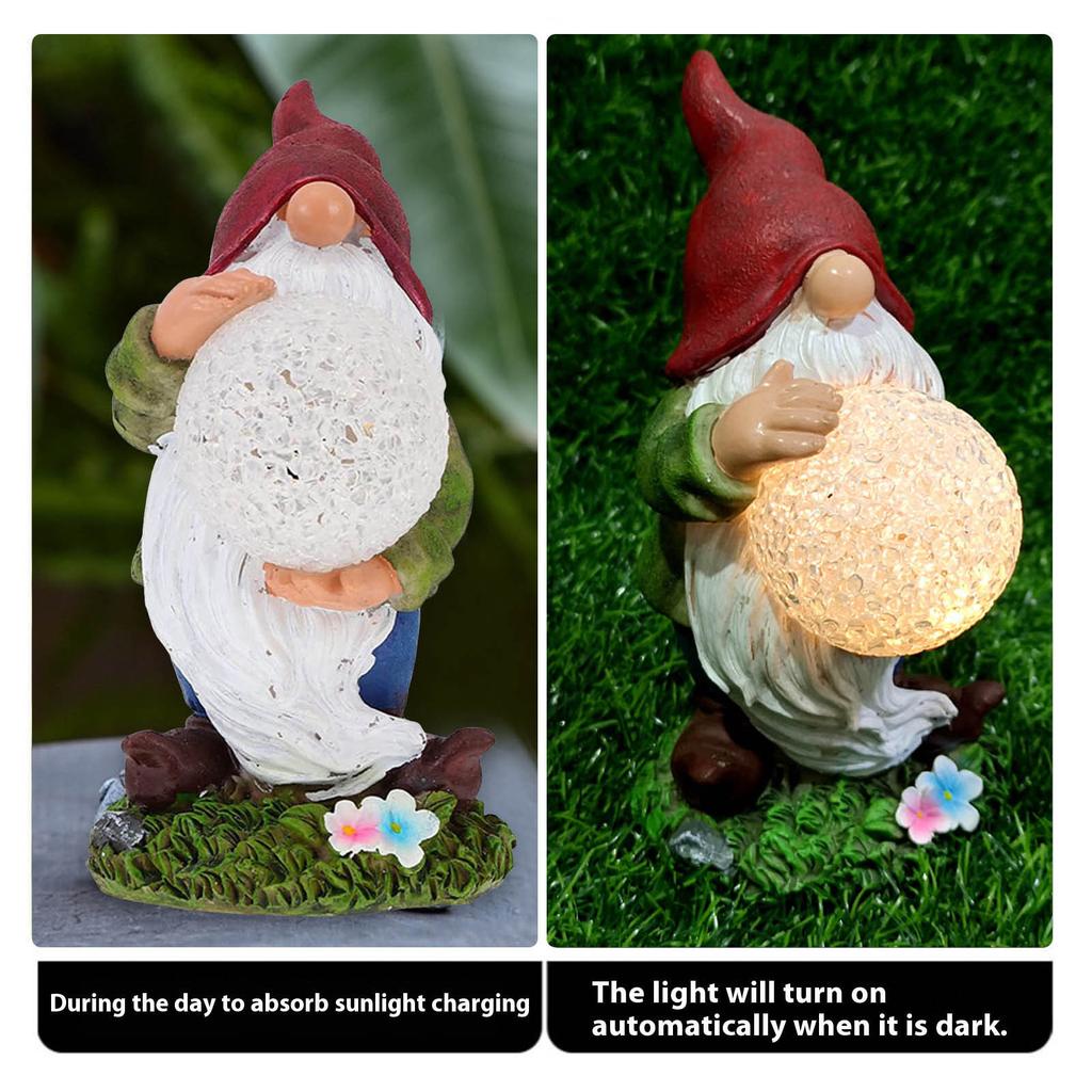 Solar Resin Statue Decoration Patio Garden Statue Dwarves Decorate Outdoor Balcony Lights Mattress And Frame