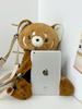 2026 Large & Small Raccoon Fur Plush Backpack - Cute Crossbody Bag for Women & Students, Lying Down Doll Toy
