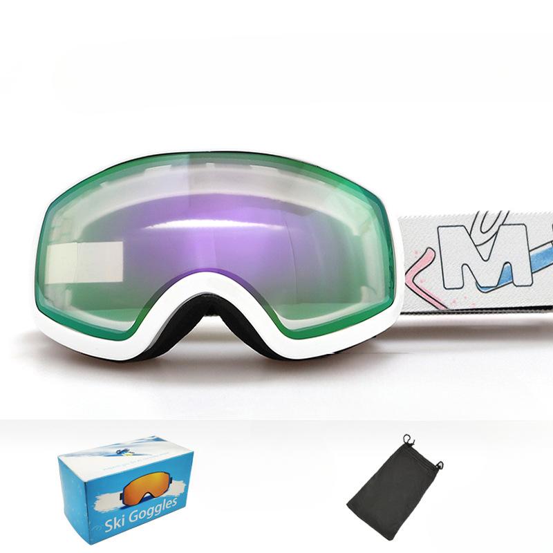 Kids Ski Goggles Double Anti-Fog Spherical Lens for Children 6-14 Years Old Winter Sports Equipment