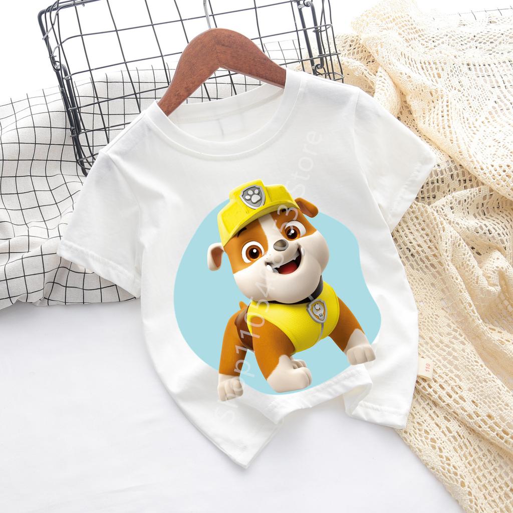 Paw Patrols Baby TShirt Girls Boys Clothes Cartoon Anime Chase Skye Figure Printed Toddler Tops Summer Clothes Gift