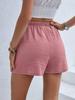 Solid Color French High Waist Shorts with Comfortable Bow Decoration