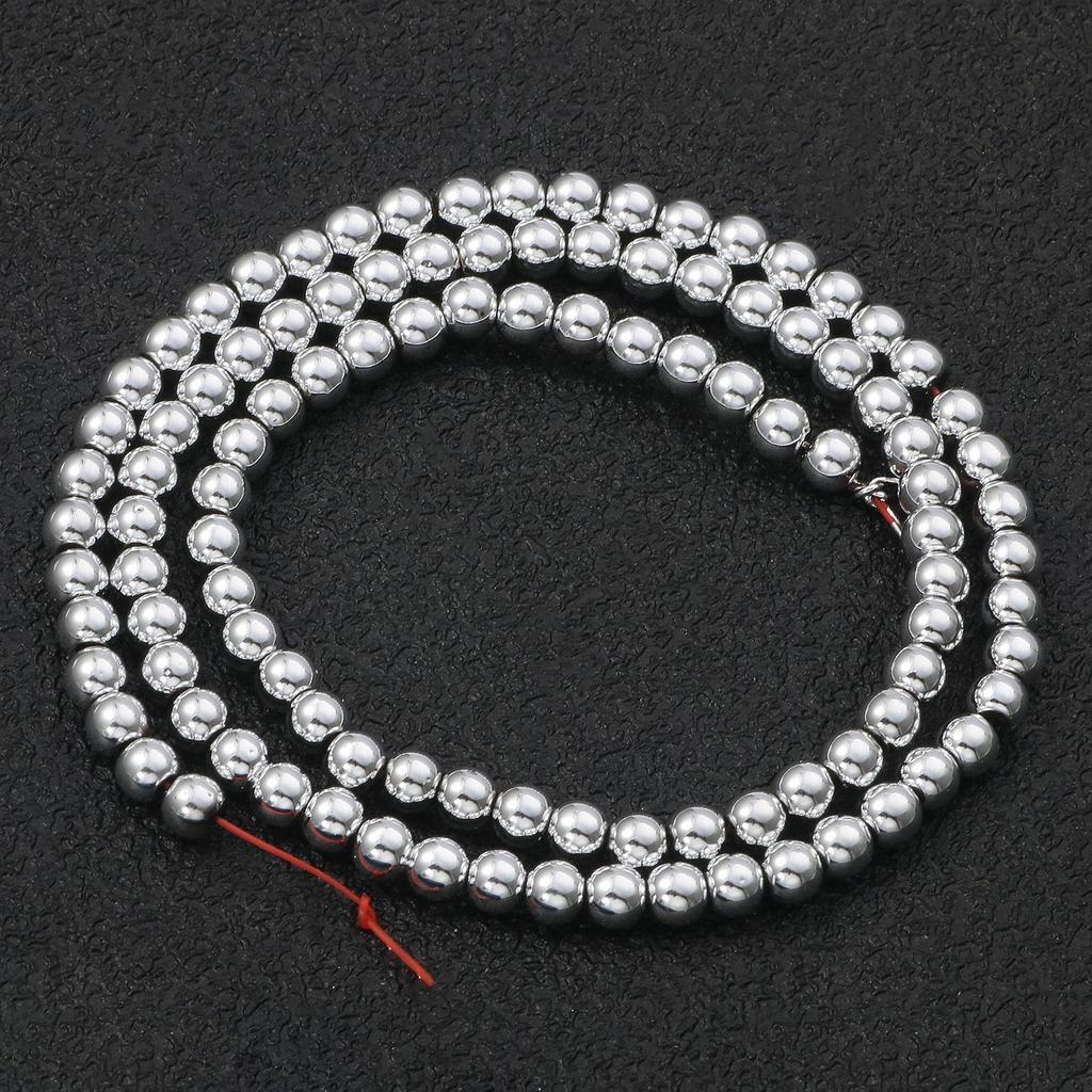 45 Style Natural Stone Silver Color Hematite Beads Heart Square Round Spacer Beads for Jewelry Making Diy Bracelet Necklace 15''