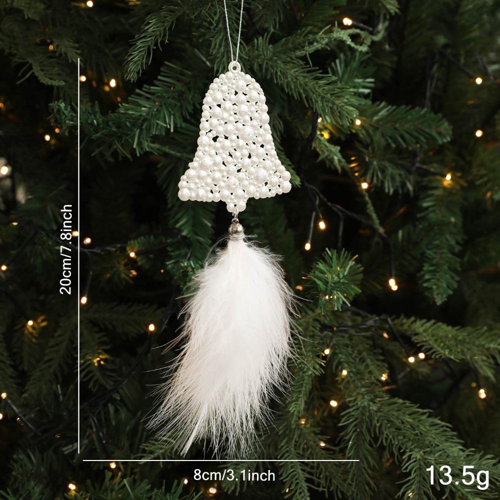 Delicate Plastic Christmas Tree Feather Pendant Snowflake Angel Christmas Hanging Decoration Elk Feather Hanging Ornament Xmas