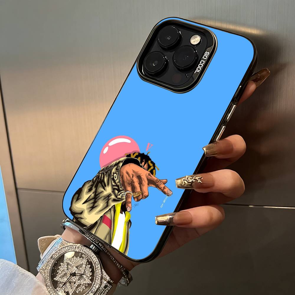 

Rapper Lil Uzi V-Vert For iPhone 17 16 15 14 13 12 11 Pro Max XS 17 Air Silicone Colored Silver Bumper Cover iPhone17