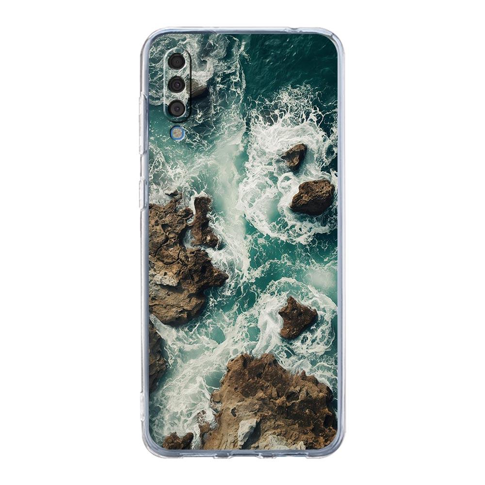 Phone Case For Samsung A56 A36 A26 A16 A14 A12 A22 A32 5G A34 A42 A52 A54 A50 A70 A40 A20S A04S A06 Cover Blue Sea Ocean Waves